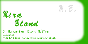 mira blond business card